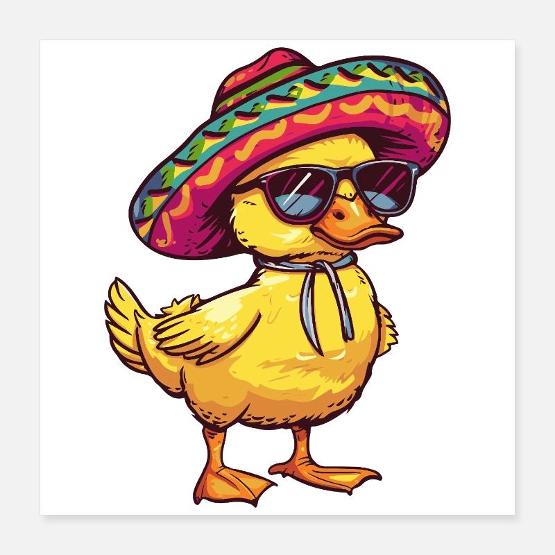 Esel Lustig Sombrero Poster 40x40 cm
