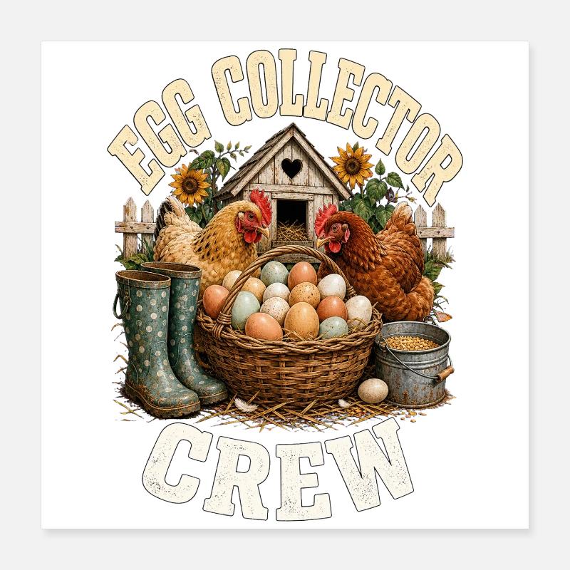 EGG COLLECTOR CREW Poster 16" x 16" (40x40 cm)