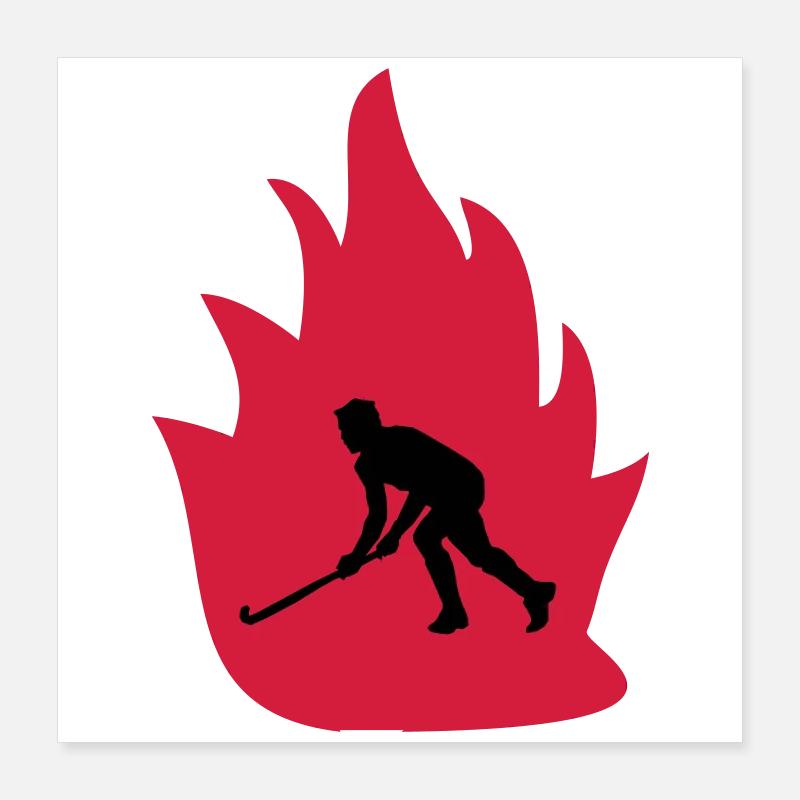 Feu de floorball Poster 40 x 40 cm