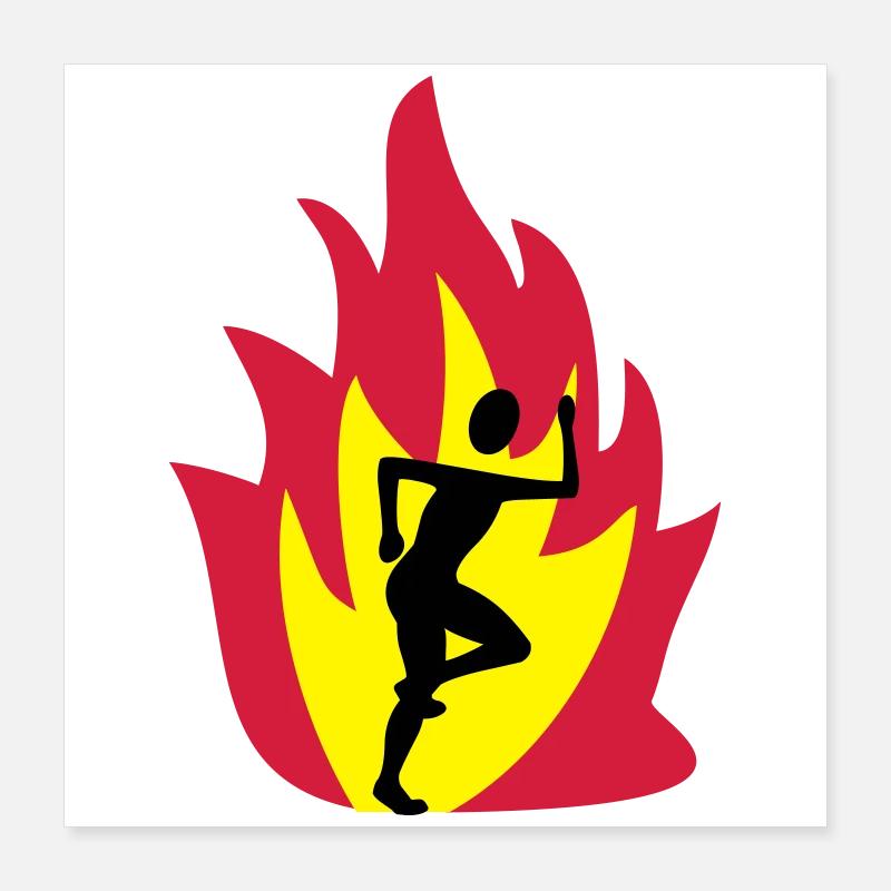 Läufer Flamme Poster 40x40 cm