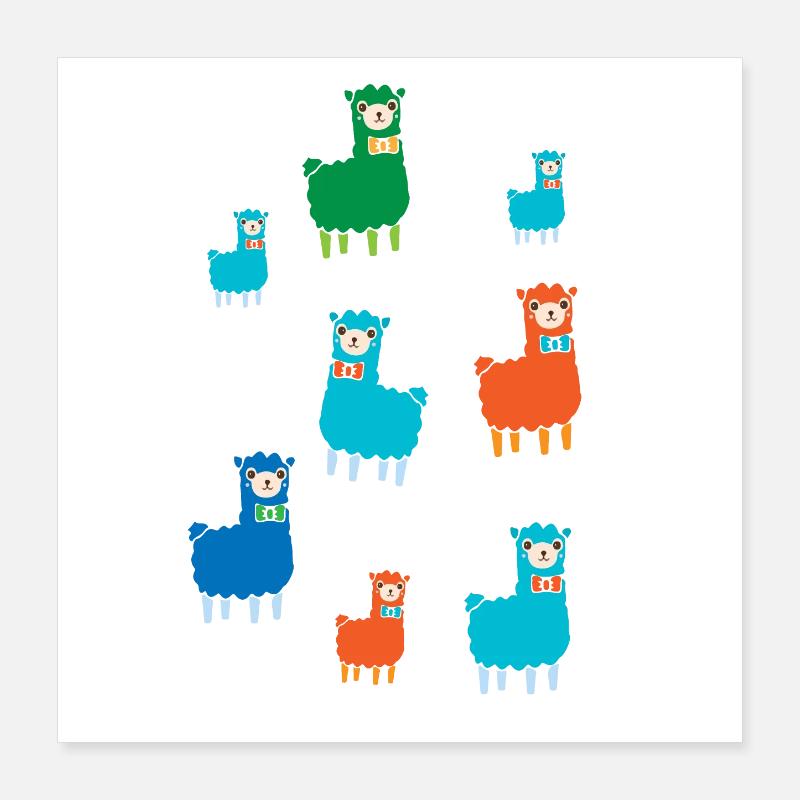 Alpacas Poster 16" x 16" (40x40 cm)