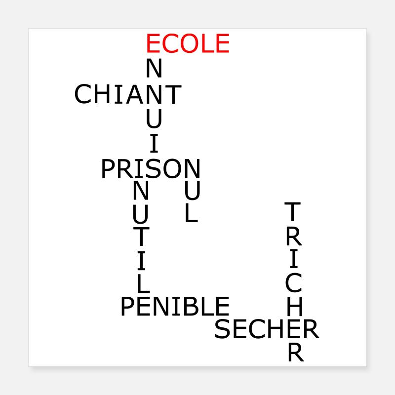 Mots fléchés Poster 40 x 40 cm