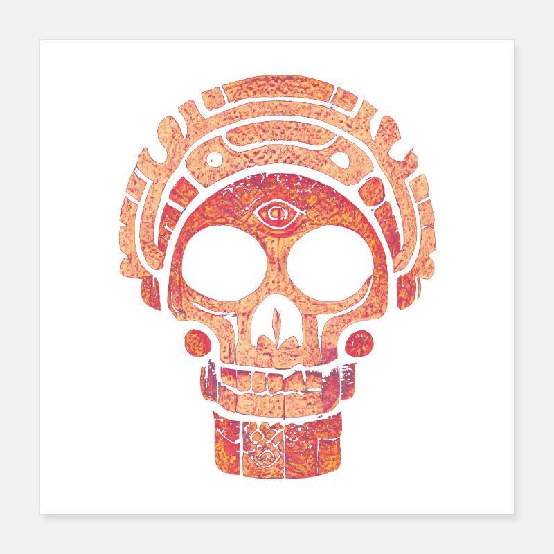 Maya-Schädel Poster 40x40 cm