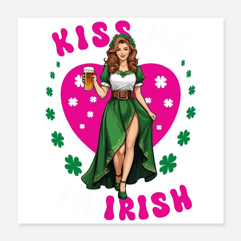 Küss mich, ich bin Irin Poster 40x40 cm