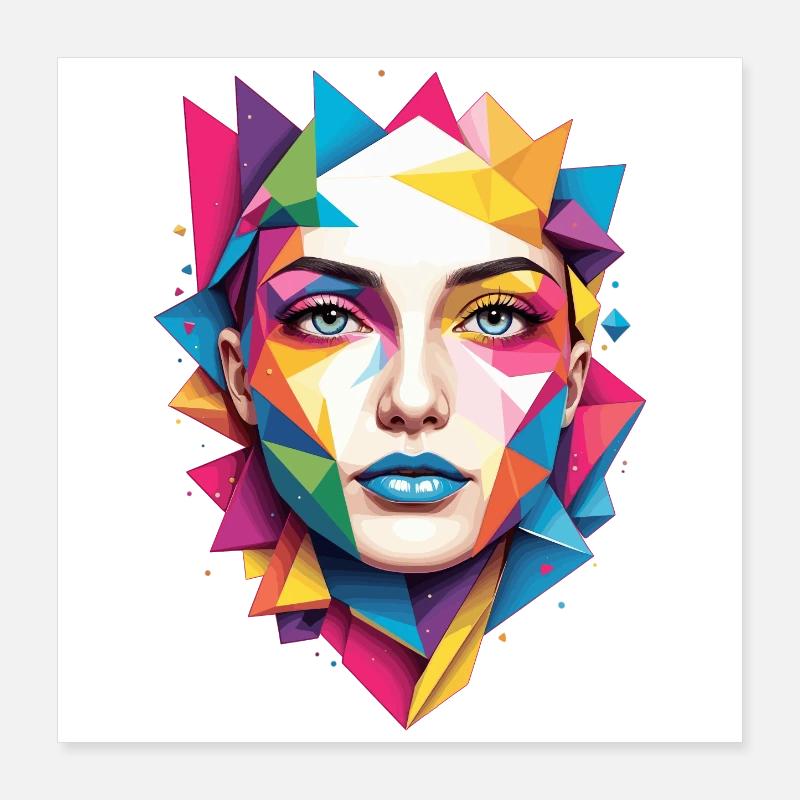 Moderne Gesichts Kunst Poster 40x40 cm