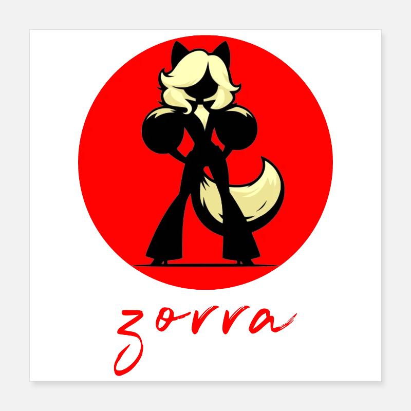 Roter Hintergrund Fuchs Poster 40x40 cm