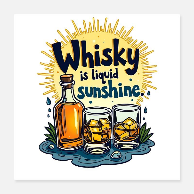 LE WHISKY EST LIQUID SUNSHINE Poster 40 x 40 cm