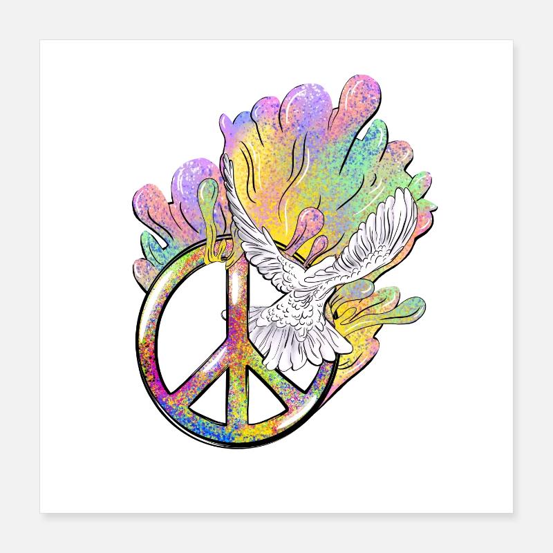 La paix est colorée Poster 40 x 40 cm