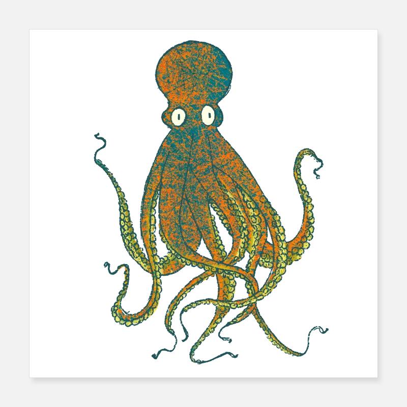 Pieuvre Poster 40 x 40 cm