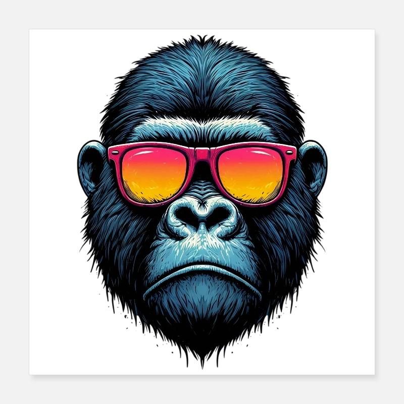 Gorille Poster 40 x 40 cm