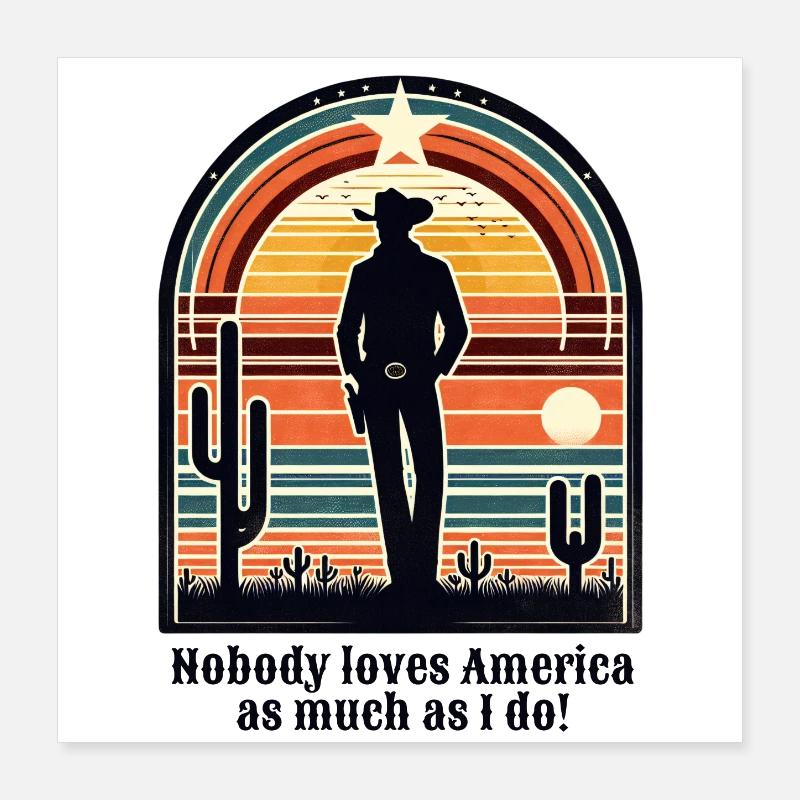 Cow-boy Poster 40 x 40 cm