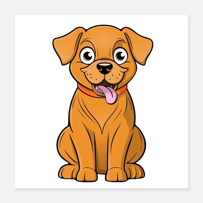 Cheerful and cute brown dog Poster 16" x 16" (40x40 cm)