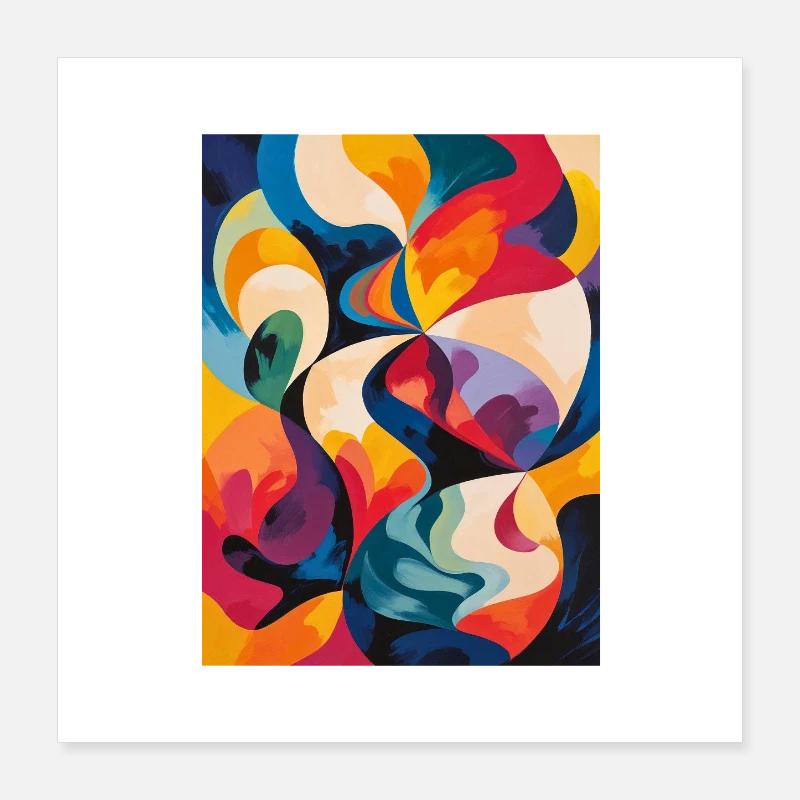 Die Kunst der Kurven Poster 40x40 cm