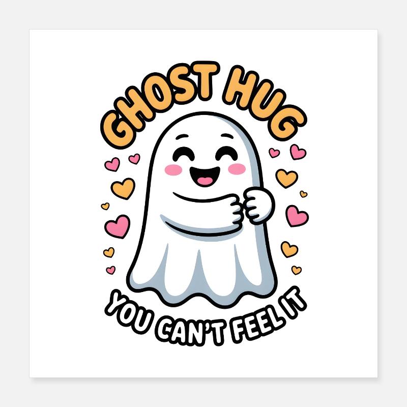 Sérieux Ghost Câlin Expression de la Joie Poster 40 x 40 cm