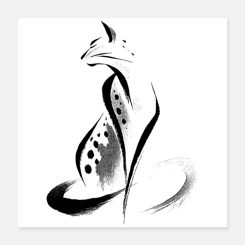 Guépard abstrait Poster 40 x 40 cm