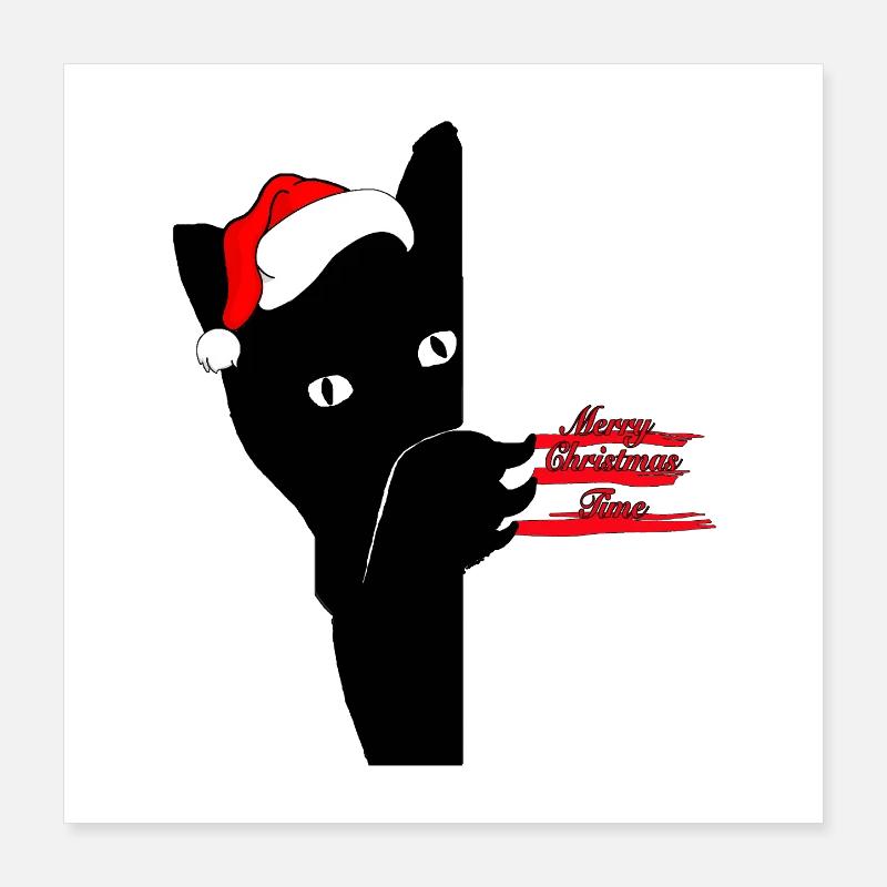 Chat de Noël Poster 40 x 40 cm