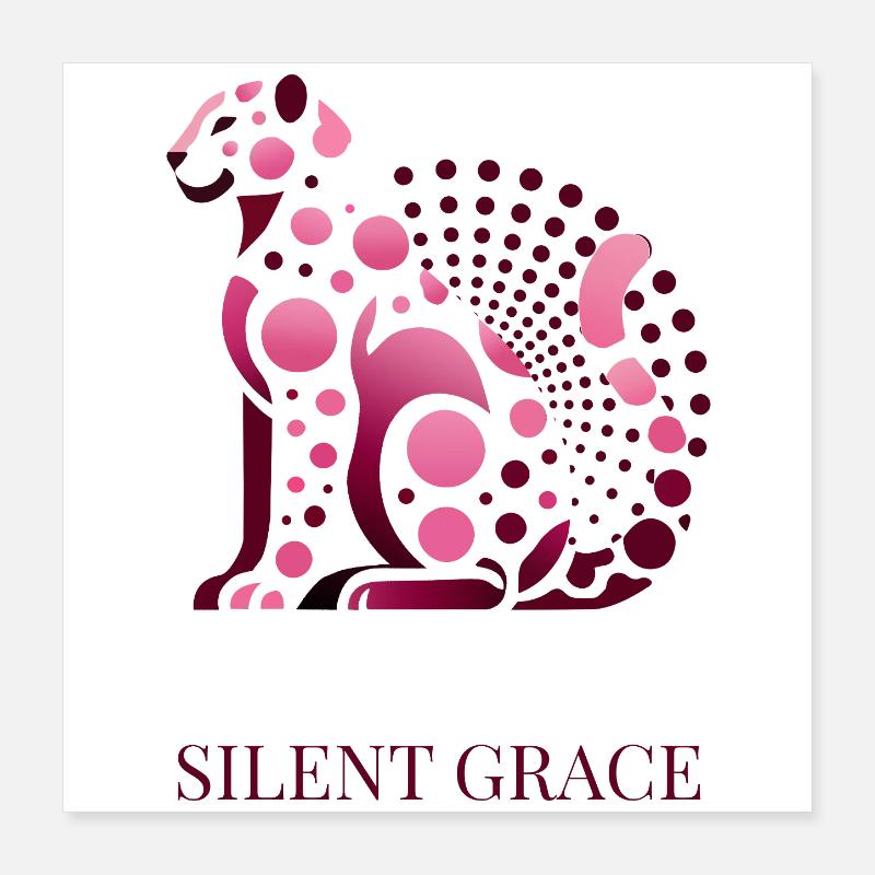 Silent Grace  elegante Katze Poster 40x40 cm