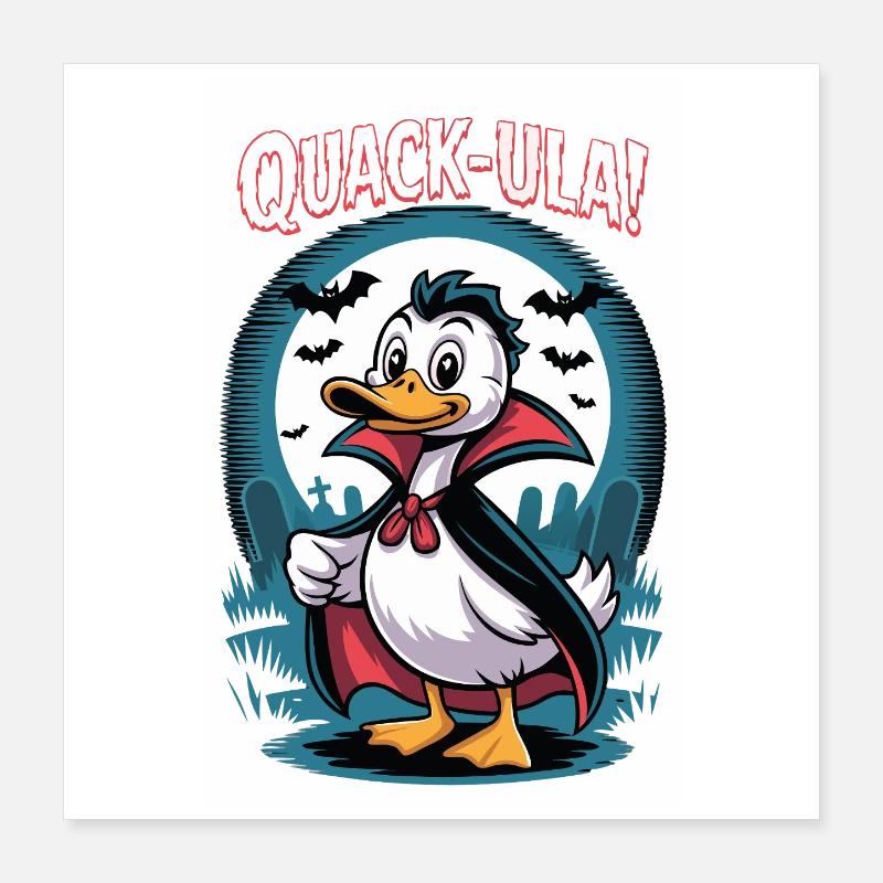 Quackula Vampir Ente Poster 40x40 cm