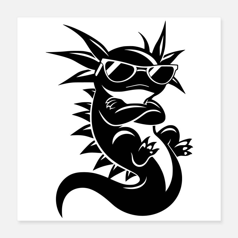 Cool Axolotl – Sunglasses & Attitude Poster 16" x 16" (40x40 cm)