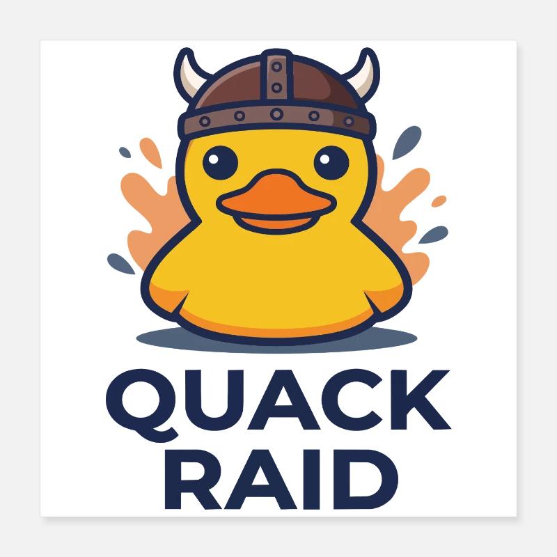 Wikinger-Ente: Quack-Überfall Poster 40x40 cm