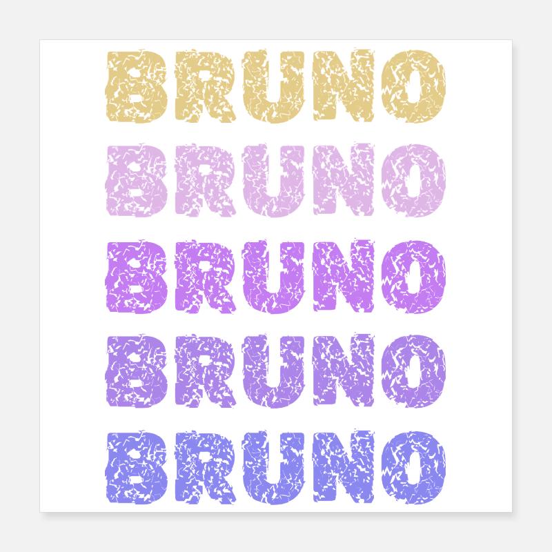 Bruno Repeated Pastel Letters Poster 40x40 cm