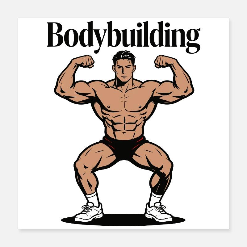 Bodybuilder de culturisme Poster 40 x 40 cm