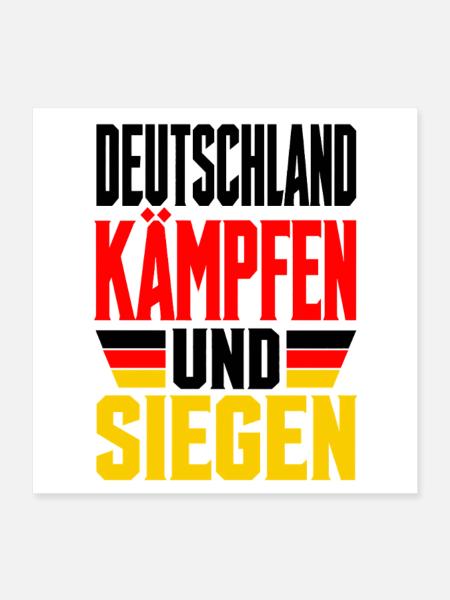 Deutschland Fan - Poster 40x40 cm - Weiß