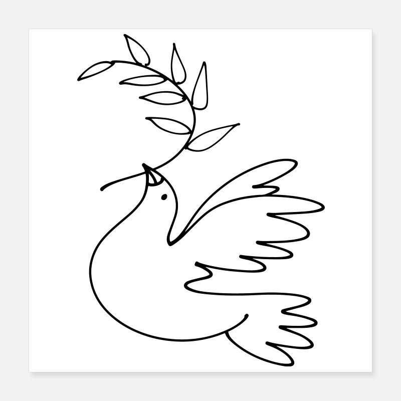 Colombe de la Paix Poster 40 x 40 cm