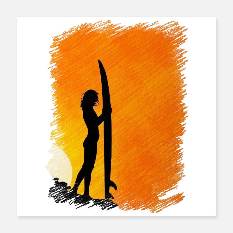 surfing Poster 16" x 16" (40x40 cm)