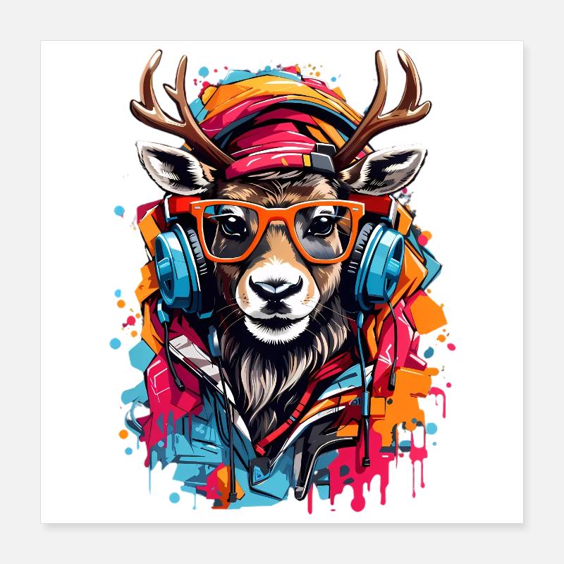 Renne cool Poster 40 x 40 cm