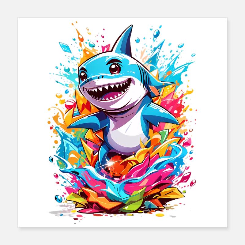 Shark Poster 16" x 16" (40x40 cm)