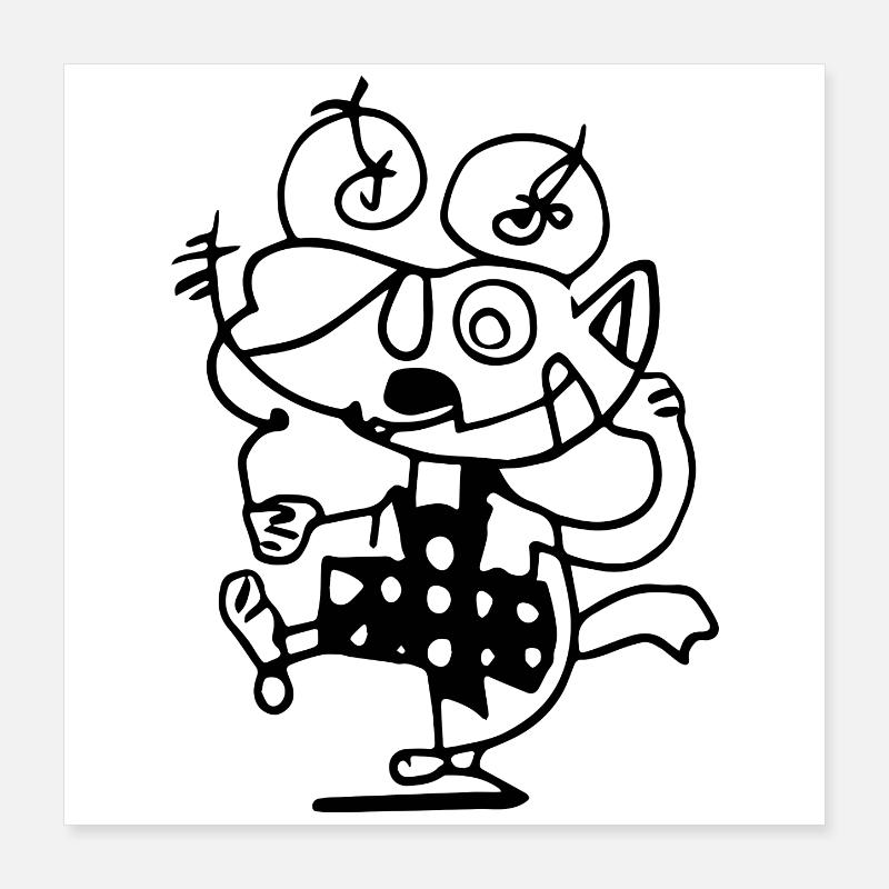 Arty Cat Poster 16" x 16" (40x40 cm)