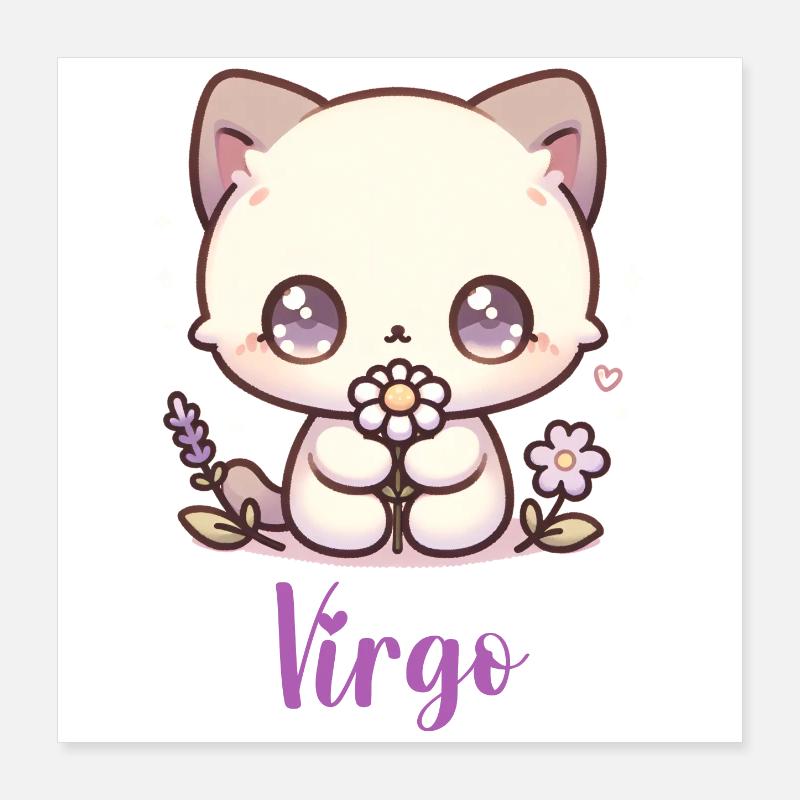 Mignon Vierge Zodiaque Astrologie Cadeau Poster 40 x 40 cm