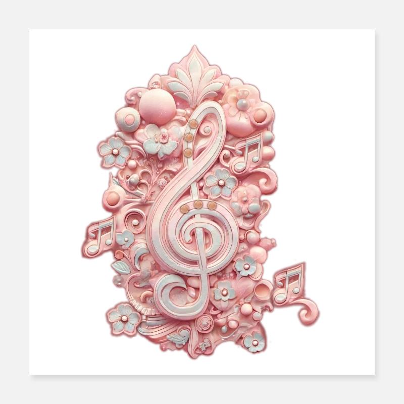 L’harmonie en rose, une clé de voûte majestueuse et stylisée Poster 40 x 40 cm