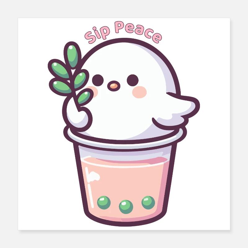 Sip Peace Poster 16" x 16" (40x40 cm)