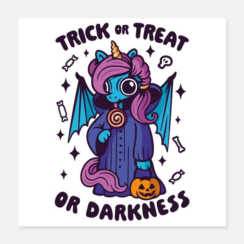 Dark Candy Unicorn - Süßes oder Saures oder Dunkelheit Poster 40x40 cm