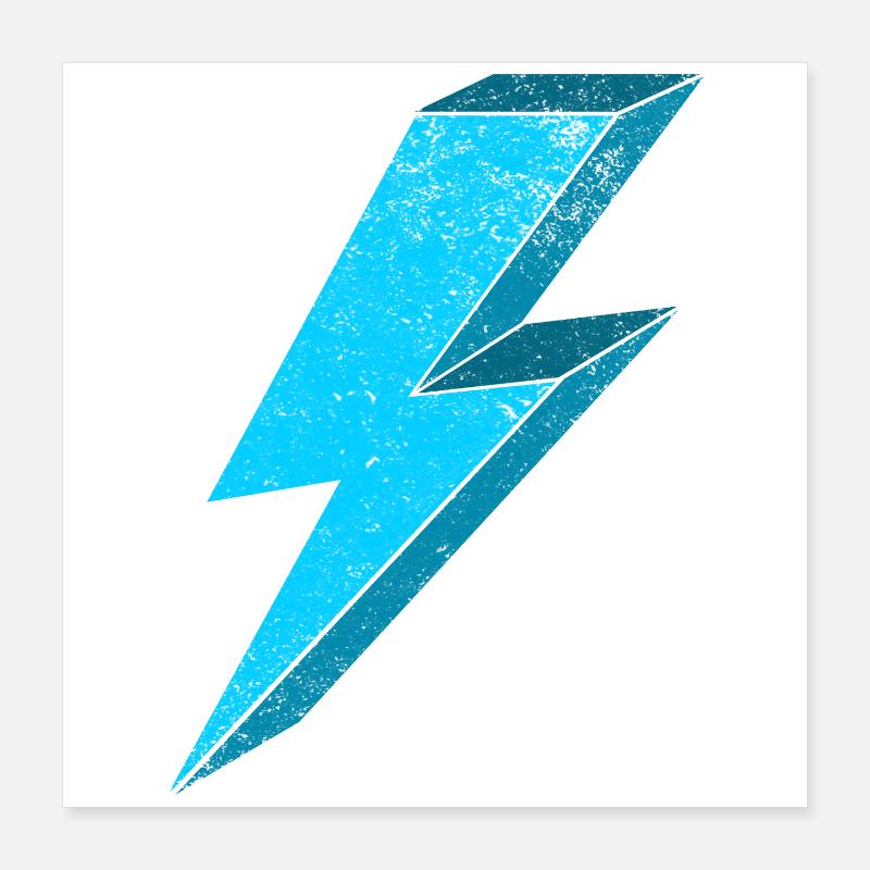 Elektrischer Blitz Design 3D Poster 40x40 cm