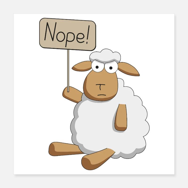 Nope! - protestierendes Schaf Poster 40x40 cm