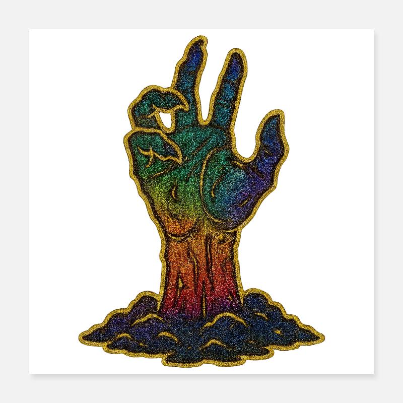 Rainbow Hand Halloween Poster 16" x 16" (40x40 cm)