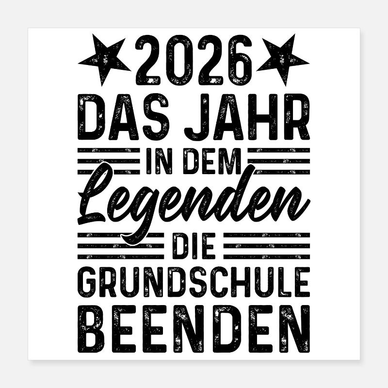 Année 2026 Legends End École primaire Poster 40 x 40 cm