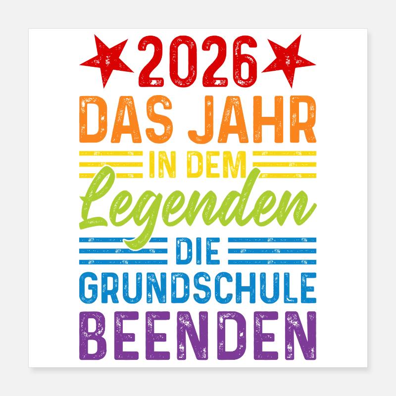 Année 2026 Legends End École primaire Poster 40 x 40 cm