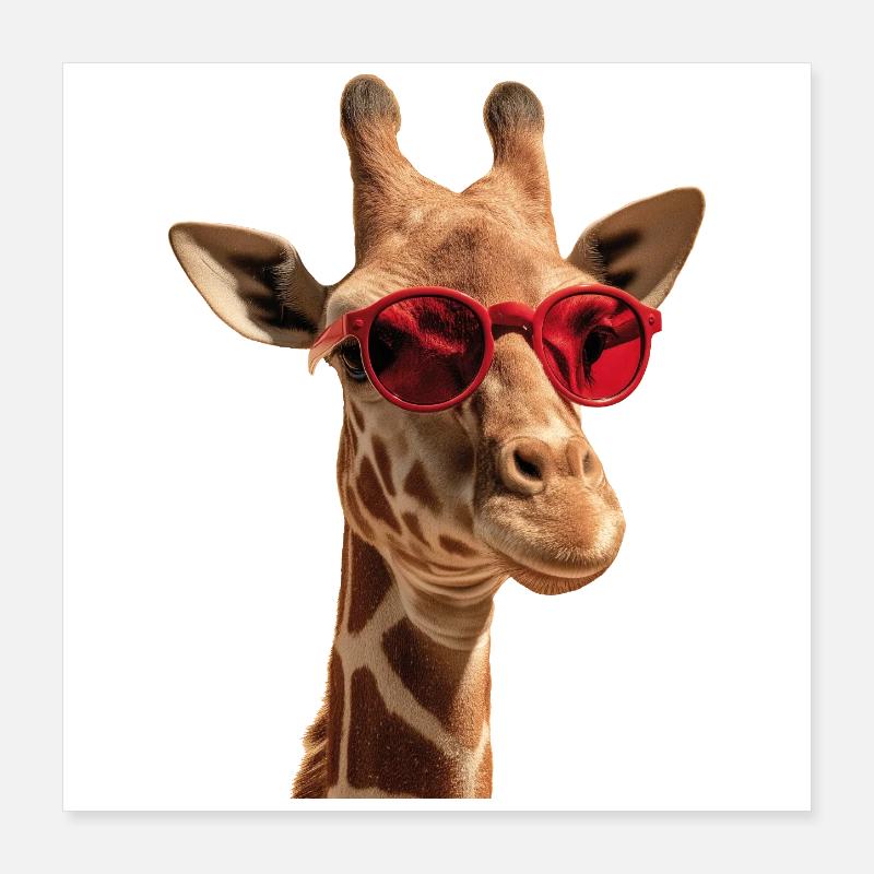 Lunettes de soleil girafe Poster 40 x 40 cm