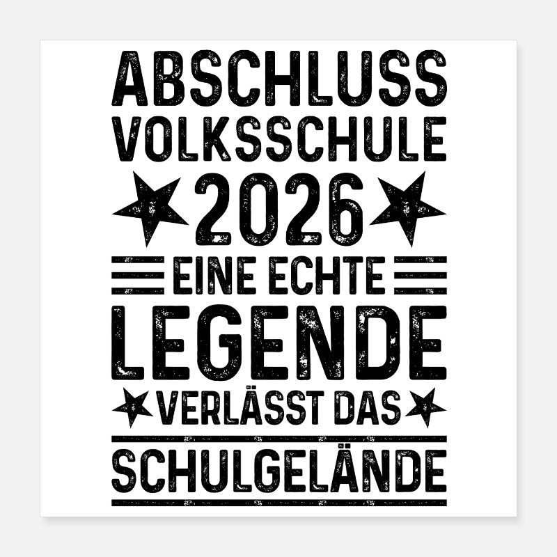 Elementary School Graduation 2026 Legend School Grounds Poster 16" x 16" (40x40 cm)