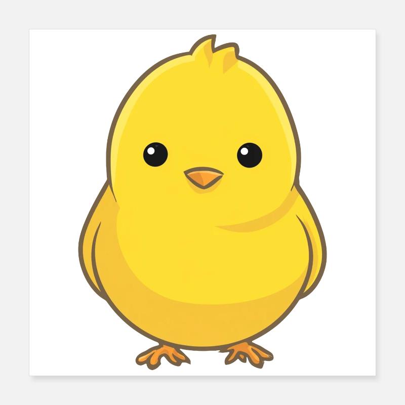 Poussin mignon style enfant charmant Poster 40 x 40 cm
