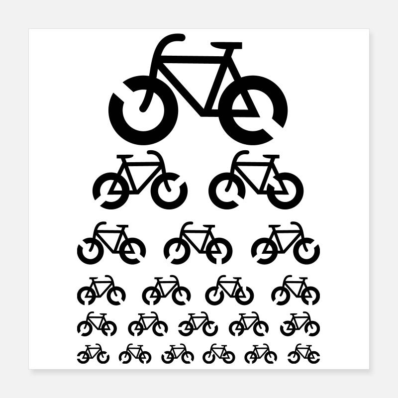 Fahrrad Sehtest Optik Poster 40x40 cm
