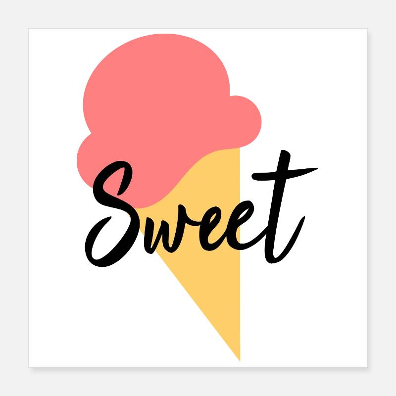 Eis Eiscreme Erdbeere Erdbeereis Sommer Festival Poster 40x40 cm