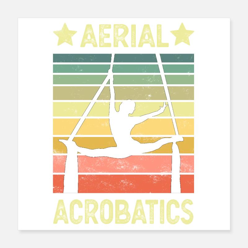 Aerial acrobatics vertical cloth Poster 16" x 16" (40x40 cm)