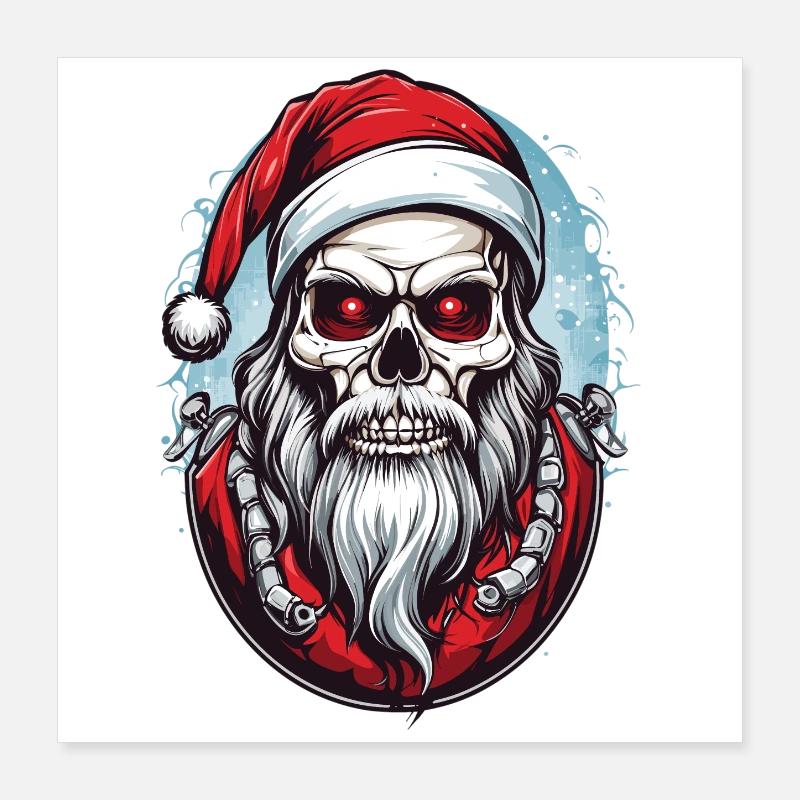Skull Santa Claus Poster 16" x 16" (40x40 cm)