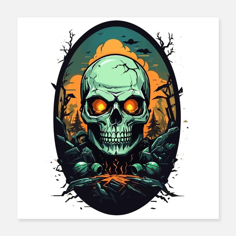 Skull Poster 16" x 16" (40x40 cm)
