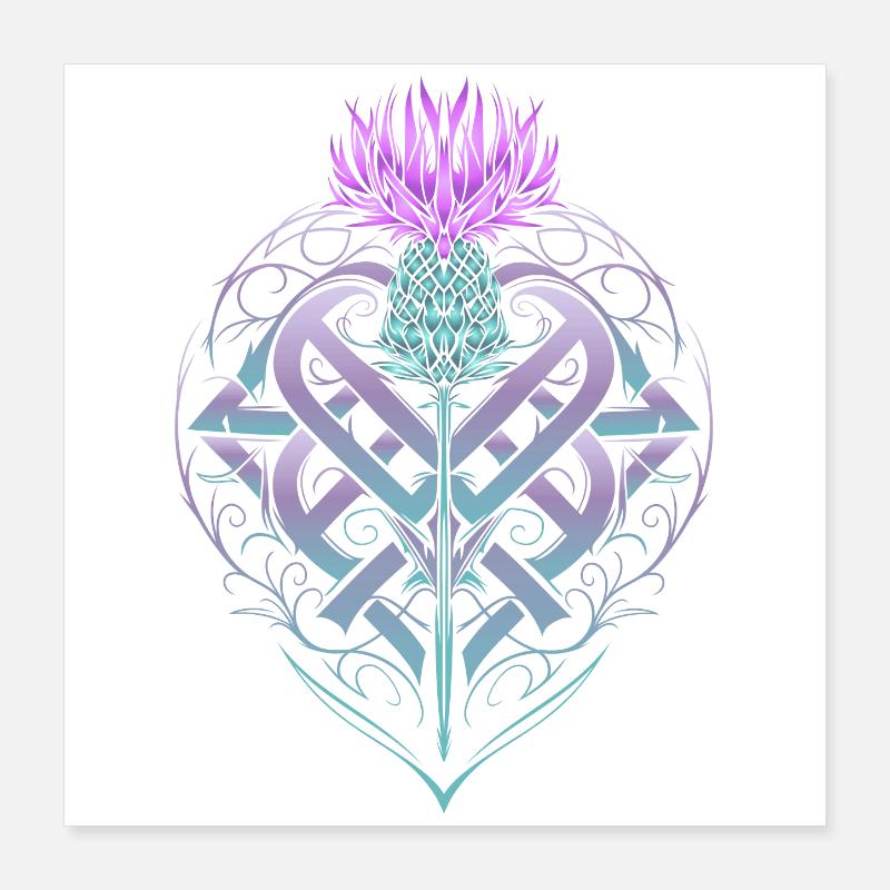 Distel Schild Celtic Knots Thistle Lover Poster 40x40 cm